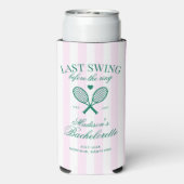 Laatste swing voor de ring Retro Tennis Bach Seltzer Blikjeskoeler (Seltzer Achterkant)