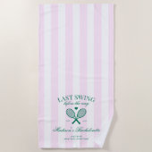 Laatste Swing Voor De Ring Retro Tennis Bach Strandlaken (Voorkant)