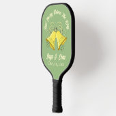 Laatste Swing Voor de Ring Sage en Crème Bruiloft Pickleball Paddle (Links)