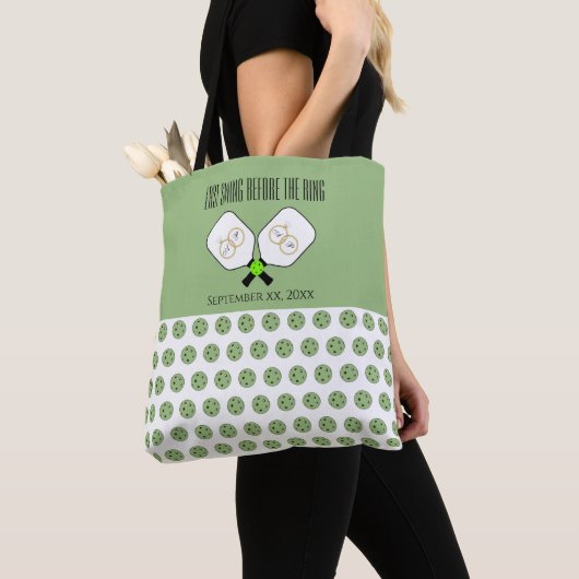 Laatste Swing Voor de Ring Trouw Pickleball Wijze Tote Bag (Dichtbij)