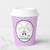 Laatste swing voor de ring Trouwpickleball Papieren Bekers (Voorkant)