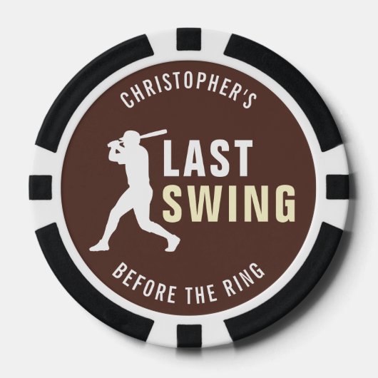 Laatste Swing Voor de Trouw Baseball Bachelor Part Poker Chips (Voorkant)