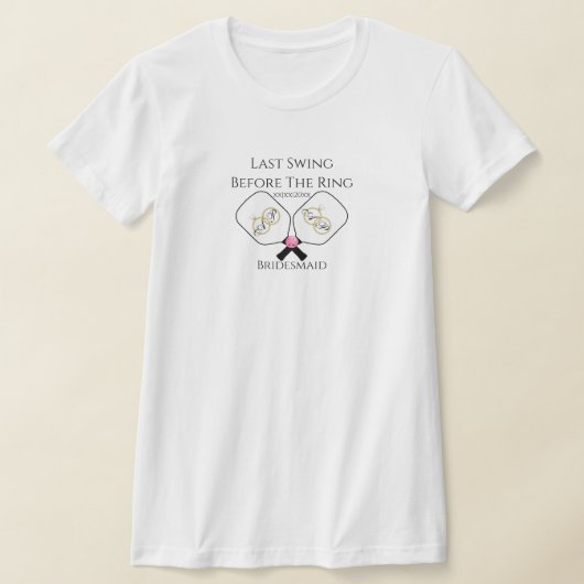 Laatste Swing Voor de Trouw Pickleball Roze T-shirt (Laagn)