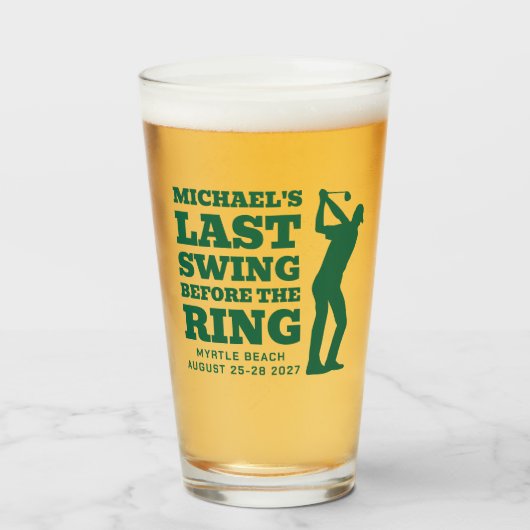 Laatste Swing Voor de Trouwring Bachelor Shotglas Glas (Voorkant gevuld)