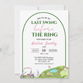 Laatste Swing Voor de Trouwring Golf Bruidsdouche Kaart (Voorkant)