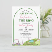 Laatste Swing Voor de Trouwring Golf Bruidsdouche Kaart (Staand voorkant)