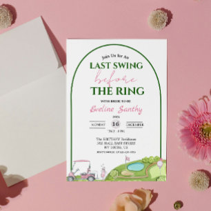 Laatste Swing Voor de Trouwring Golf Bruidsdouche Kaart