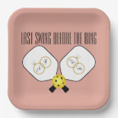 Laatste Swing Voor de Trouwring Pickleball Papieren Bordje (Voorkant)