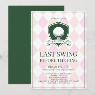 Laatste Swing Voor de Trouwring Roze Groen Bruilof Kaart