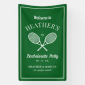 Laatste Swing Voor de Trouwring Tennis Bachelorett Spandoek (Verticaal)