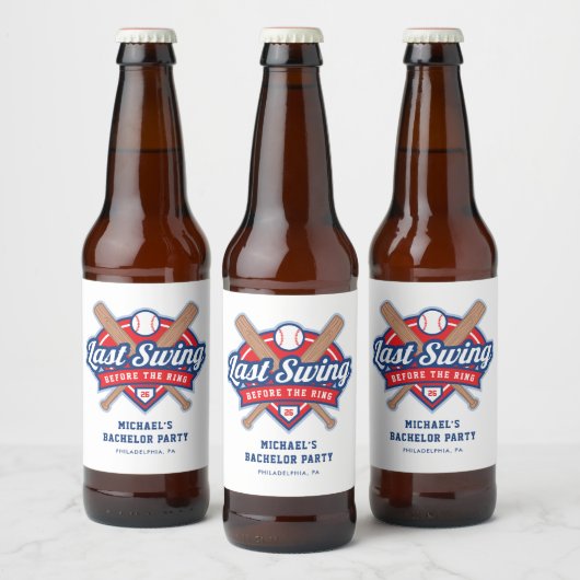 Laatste Swing Voor de Trouwring Verlovingsfeestje Bier Etiket (Flessen)