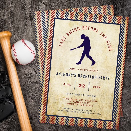 Laatste Swing Voor Het Honkbal Bachelorfeest van d Kaart