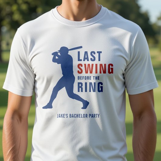 Laatste Swing Voor het Ring Honkbal Bachelorfeest T-shirt