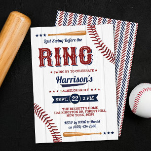 Laatste Swing Voor Het Trouwen Baseball Bachelor P Kaart