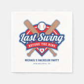 Laatste Swing Voor het Trouwen Honkbal Bachelorfee Servet (Voorkant)