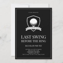 Laatste Swing Zwart en Wit Golf Bachelor Party