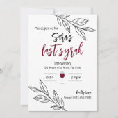 Laatste Syrah I bruids douche uitnodiging (Voorkant)