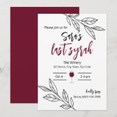 Laatste Syrah I bruids douche uitnodiging (Voorkant / Achterkant)