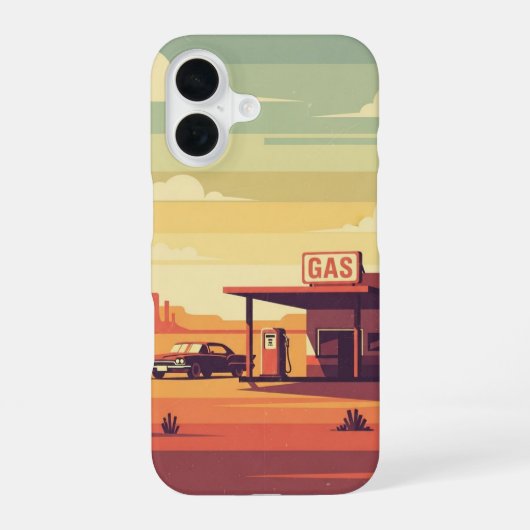 Laatste tankstation iPhone 16 hoesje (Achterkant)