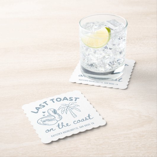 Laatste Toast aan de Kust Afscheidsfeest Coaster Kartonnen Onderzetters (Insitu)