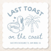 Laatste Toast aan de Kust Afscheidsfeestje Onderze Kartonnen Onderzetters (Voorkant)