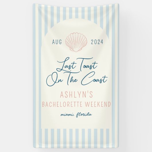 Laatste Toast Aan de Kust Bachelorette Spandoek (Verticaal)