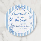 Laatste Toast Aan De Kust Bachelorette Weekend Bedankjes Labels (Voorkant)