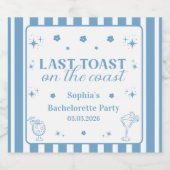 Laatste Toast Aan De Kust Bachelorette Weekend Fee Sparkling Wijnetiket (Enkel label)