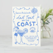Laatste Toast Aan De Kust Bachelorette Weekend Kaart (Staand voorkant)