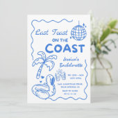 Laatste Toast Aan De Kust Bachelorette Weekend Kaart (Staand voorkant)