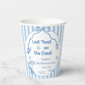 Laatste Toast Aan De Kust Bachelorette Weekend Papieren Bekers (Achterkant)