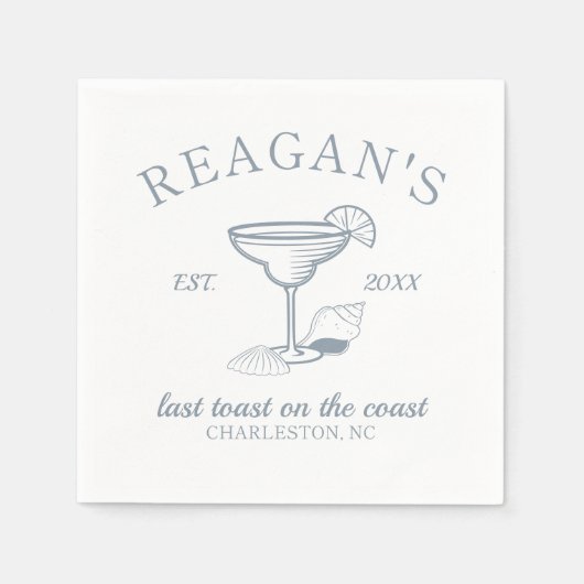 "Laatste toast aan de kust" Beach Bachelorette-fee Servet (Voorkant)