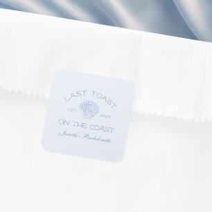 Laatste Toast Aan De Kust Beach Bachelorette Feest Vierkante Sticker