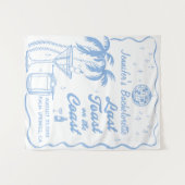 Laatste Toast Aan De Kust Beach Bachelorette Feest Wandkleed (Voorkant (horizontaal))