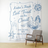 Laatste Toast Aan de Kust Beach Bachelorette Feest Wandkleed (In situ)