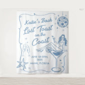 Laatste Toast Aan de Kust Beach Bachelorette Feest Wandkleed (Voorkant)