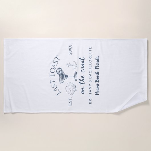 Laatste Toast Aan De Kust Beach Bachelorette Party Strandlaken (Voorkant)