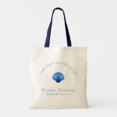 Laatste Toast aan de Kust Blauwe Schelp Bacheloret Tote Bag (Achterkant)