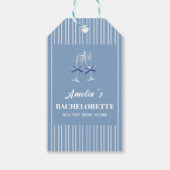 Laatste toast aan de kust blauwe vrijgezellenfeest cadeaulabel (Achterkant)