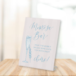 Laatste Toast aan de kust Mimosa Sign Bachelorette Reclamebord Met Voetstuk