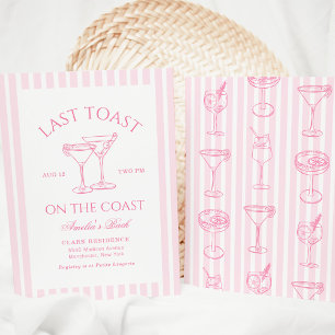 Laatste Toast Aan De Kust Roze Bachelorette Feest Kaart