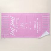 Laatste toast aan de kust Roze vrijgezellenfeest Strandlaken (Voorkant)