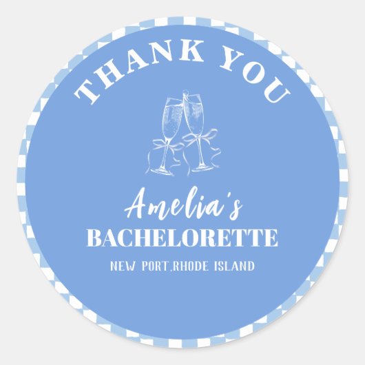 Laatste toast aan de kust roze vrijgezellenfeest w ronde sticker (Voorkant)