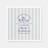 Laatste toast aan de kust Stofblauw gestreept Servet (Voorkant)