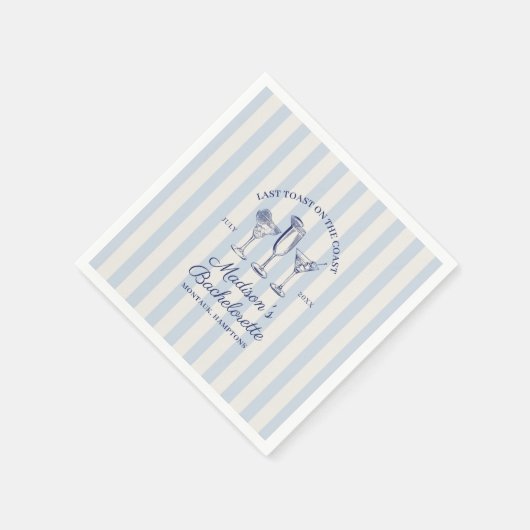 Laatste toast aan de kust Stofblauw gestreept Servet (Hoek)