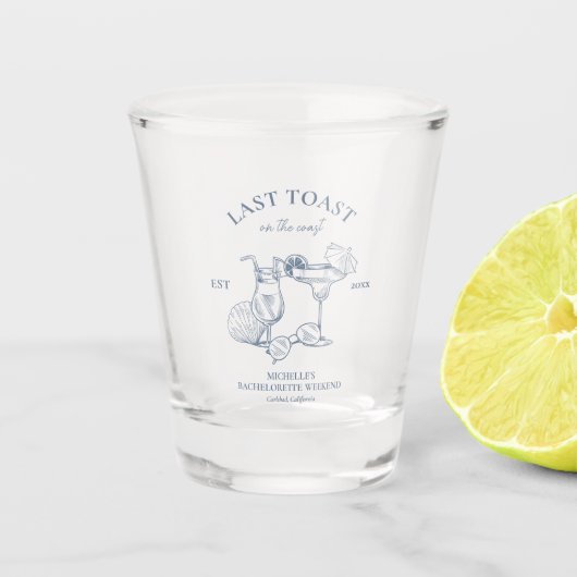 Laatste Toast Aan De Kust Verlengfeestje Shot Glas (Voorkant)