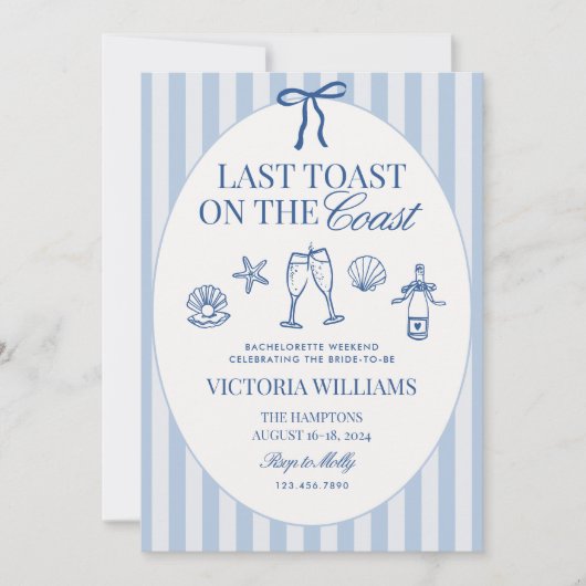 Laatste toast aan de kust vrijgezellenreis-itinera kaart (Voorkant)