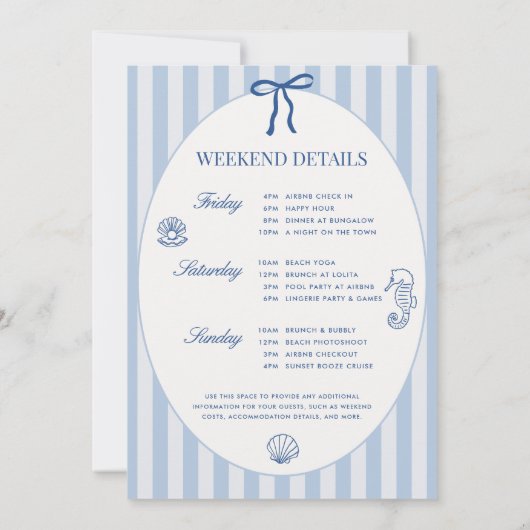 Laatste toast aan de kust vrijgezellenreis-itinera kaart (Achterkant)