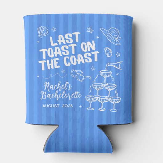 Laatste Toast Bachelorette Koelbox – Retro Stripes Blikjeskoeler (Achterkant)