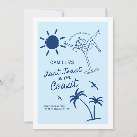 Laatste Toast Bachelorette Weekend Bash uitnodigin Kaart (Voorkant)